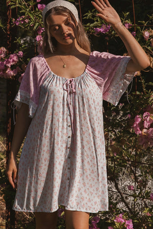 Cottage Mini Dress ~ Periwinkle