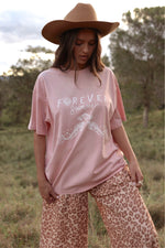 Forever Summer Oversized Tee - Pink