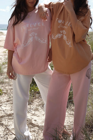Forever Summer Oversized Tee - Pink