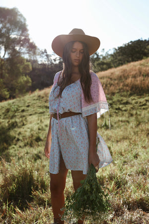 Cottage Mini Dress ~ Periwinkle