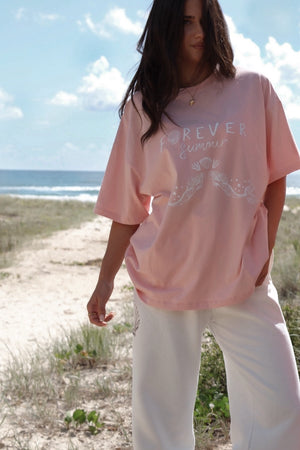 Forever Summer Oversized Tee - Pink
