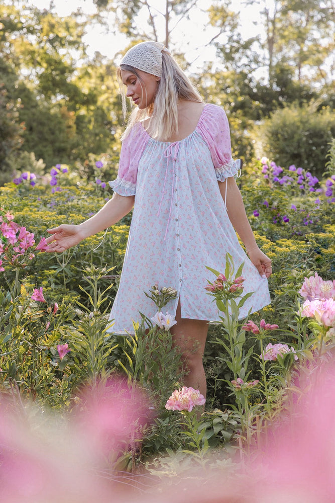 Cottage Mini Dress ~ Periwinkle