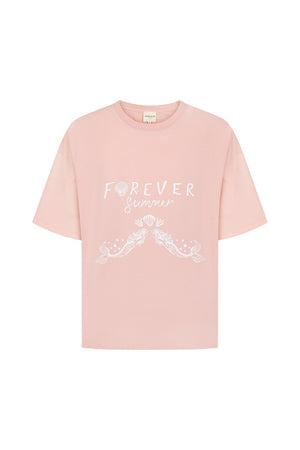 Forever Summer Oversized Tee - Pink