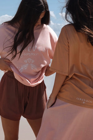 Forever Summer Oversized Tee - Pink
