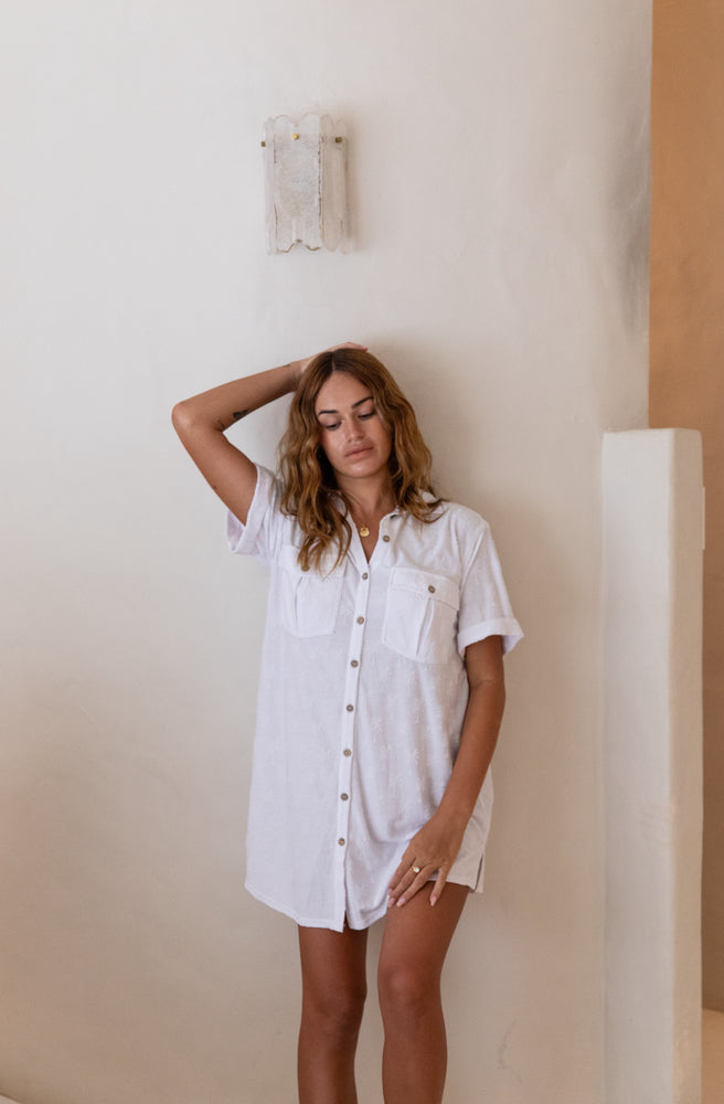 
            
                Load image into Gallery viewer, Palm Springs Dress - Coconut White
            
        