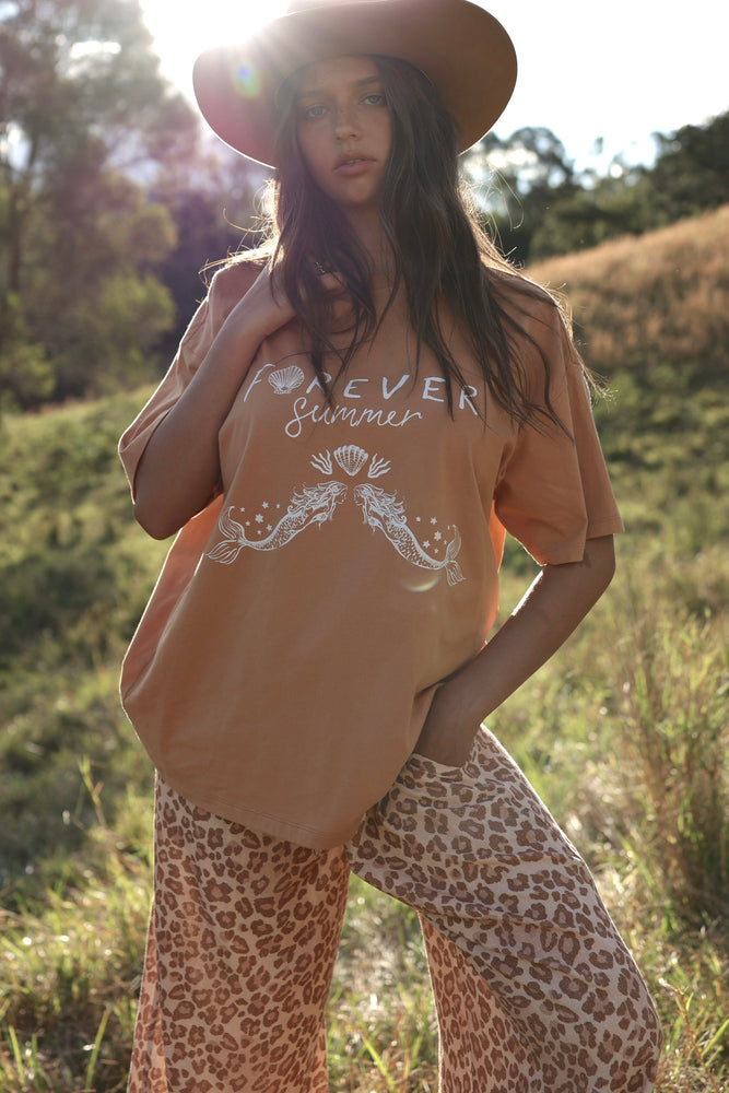 Forever Summer Oversized Tee - Toffee