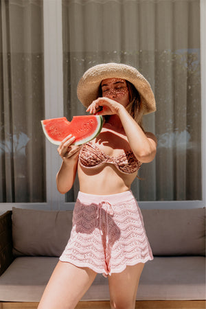 
            
                Load image into Gallery viewer, Neapolitan Dreams Knit Shorts - Strawberry
            
        