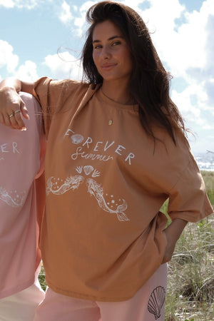 Forever Summer Oversized Tee - Toffee