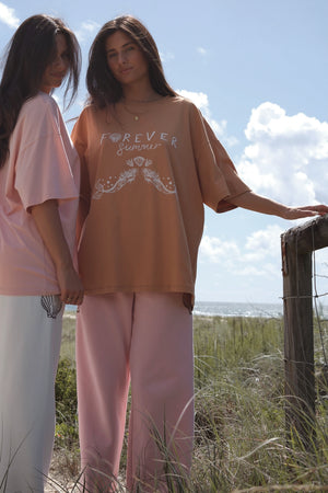 Forever Summer Oversized Tee - Toffee