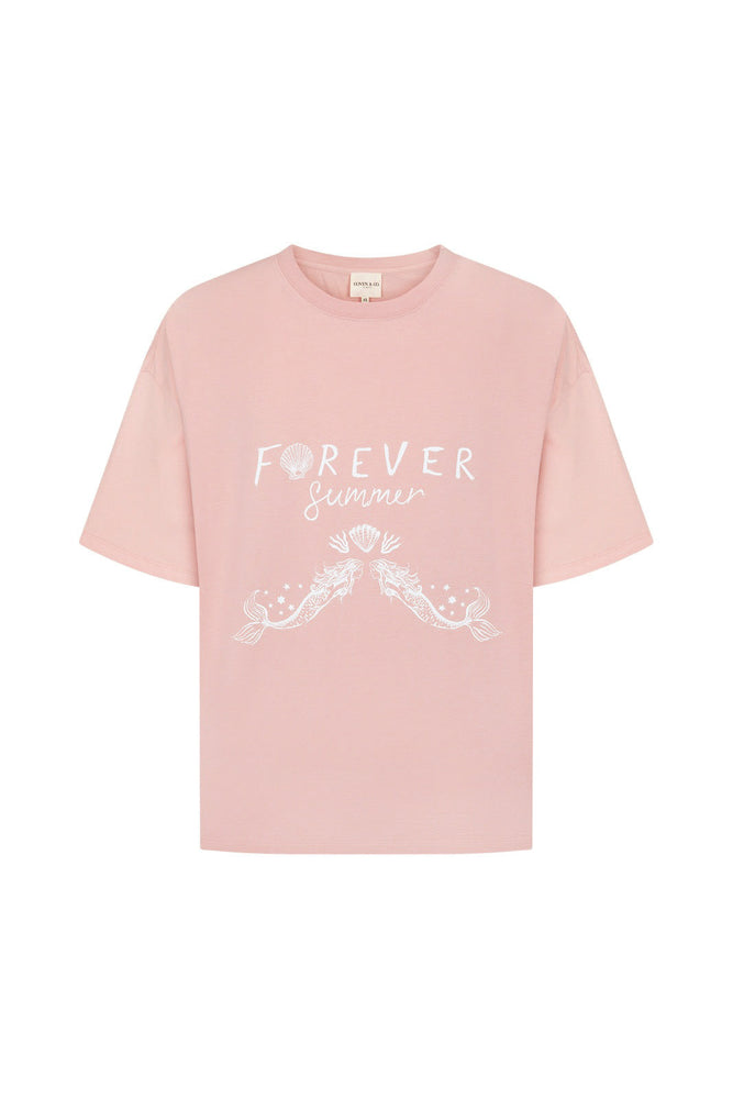 Forever Summer Oversized Tee - Pink