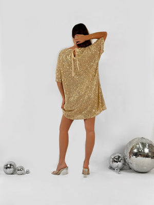 Taylor Sequin Dress - Gold Rush