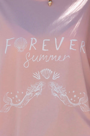 Forever Summer Oversized Tee - Pink