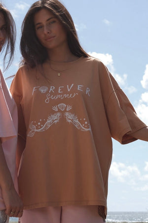 Forever Summer Oversized Tee - Toffee