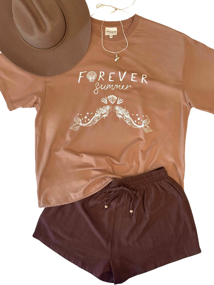Forever Summer Oversized Tee - Toffee