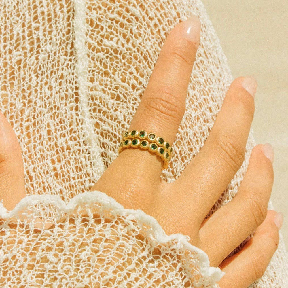 Amélia Green Ring | Jewelry Gold Gift Waterproof