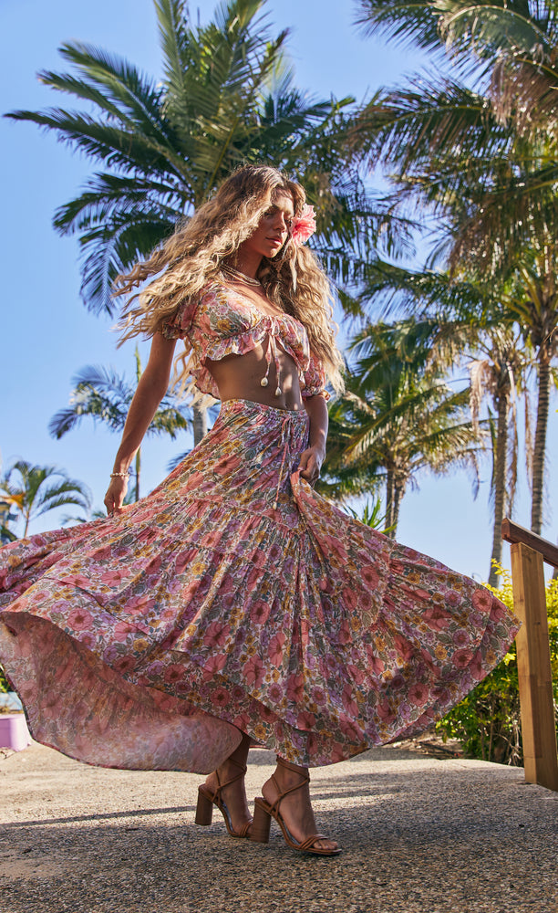 Postcards from Paradise Crop - White floral