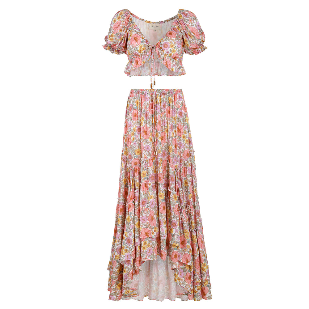 Postcards from Paradise Crop - White floral
