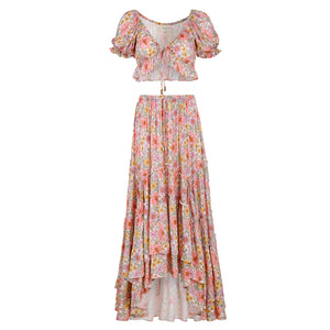 Postcards from Paradise Crop - White floral